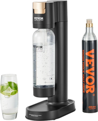 VEVOR Sparkling Water Maker, Soda Maker Machine for Home Carbonating, Seltzer Water Starter Kit with BPA-free 1L PET Bottle, CO2 Cylinder, Compatible with Mainstream Screw-in 60L CO2 Cylinder