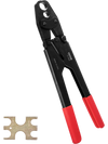 VEVOR PEX Crimping Tool, Dual Head Combo PEX Crimper Tool for 1/2" and 3/4" PEX Copper Crimp Rings, Compact Plumbing Crimp Tool with Go/No-Go Gauge, Well-Polished Jaw, Meets ASTM F1807 Standards