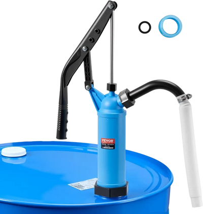 VEVOR Drum Pump, 9.5 oz. Per Stroke, Lever-Action Barrel Pump, Fits 5-55 Gallon Drums with 3-Section Suction Tube Assembly & Hose, Hand Operated, Designed to Transfer Water, Alcohol, Corrosive Liquids