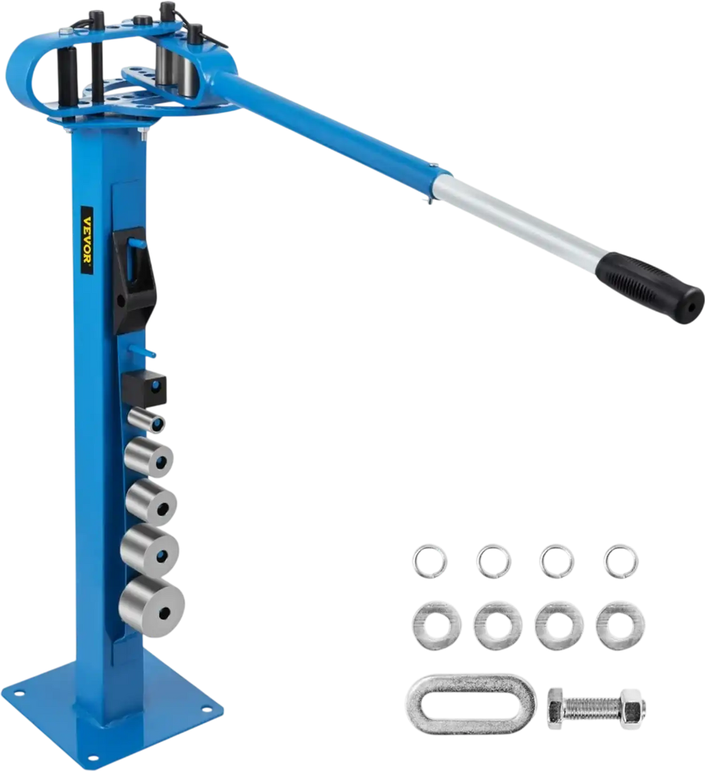 VEVOR YP-38 Metal Bender 1"-3" Flat Bar Square Rod Bending 7 Dies w/ Floor Stand