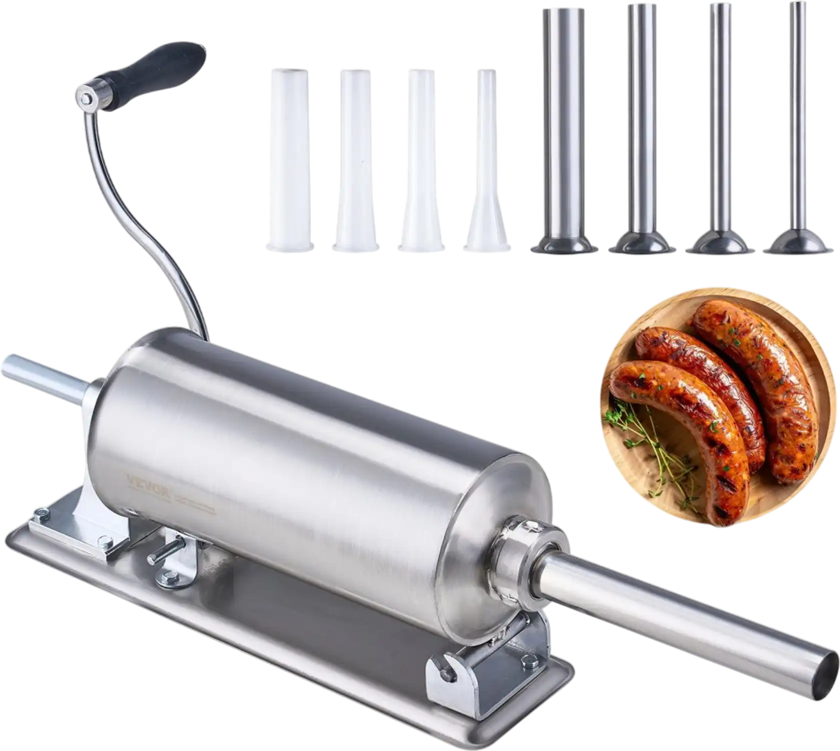 Vevor Sausage Stuffer Manual Horizontal 2.5 L / 6 lbs Stainless Steel New