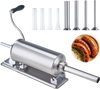 VEVOR Manual Sausage Stuffer, 2.5 L / 6 LBS Horizontal Sausage Machine with U-type Clamp, Made of Food-Grade Stainless Steel, Includes 8 Stuffing Tubes, for Home Kitchen Restaurant Commercial