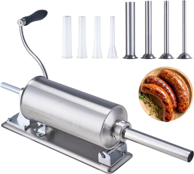 Vevor Sausage Stuffer Manual Horizontal 2.5 L / 6 lbs Stainless Steel New