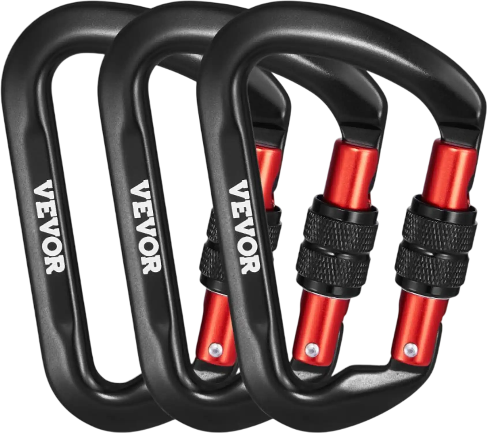 Vevor Carabiner Clips Heavy Duty 30KN D-Shaped 3-Piece Set New