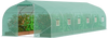 VEVOR Walk-in Tunnel Greenhouse, 29.5x9.8x6.6 ft Hoop House Greenhouse Tunnel, Peaked Roof Plant Hot House with Galvanized Steel Frame, Green PE Cover, Roll-up Zipper Door and 12 Windows for Outdoor