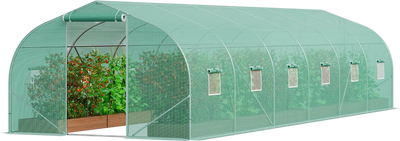 Vevor Tunnel Greenhouse 29.5 x 9.8 x 6.6 ft. Peaked Roof with Steel Frame 12 Windows New