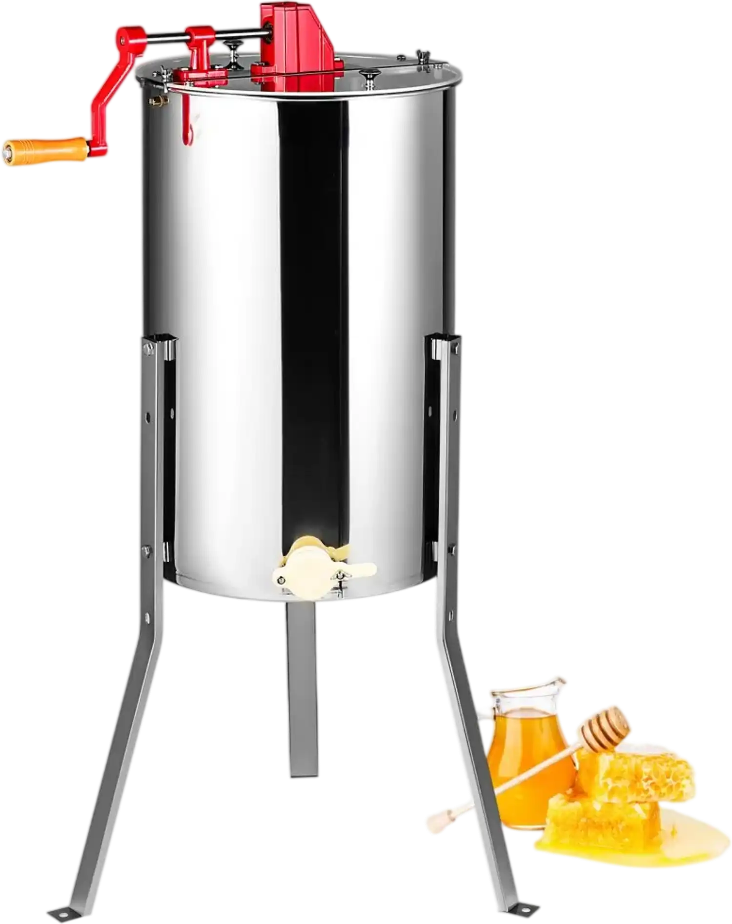 Vevor Honey Extractor Manual 2/4 Frame Stainless Steel Beekeeping Spinner with Lid and Adjustable Stand New