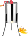 VEVOR Manual Honey Extractor, 2/4 Frames Honey Spinner Extractor, Stainless Steel Beekeeping Extraction, Honeycomb Drum Spinner with Lid, Apiary Centrifuge Equipment with Height Adjustable Stand