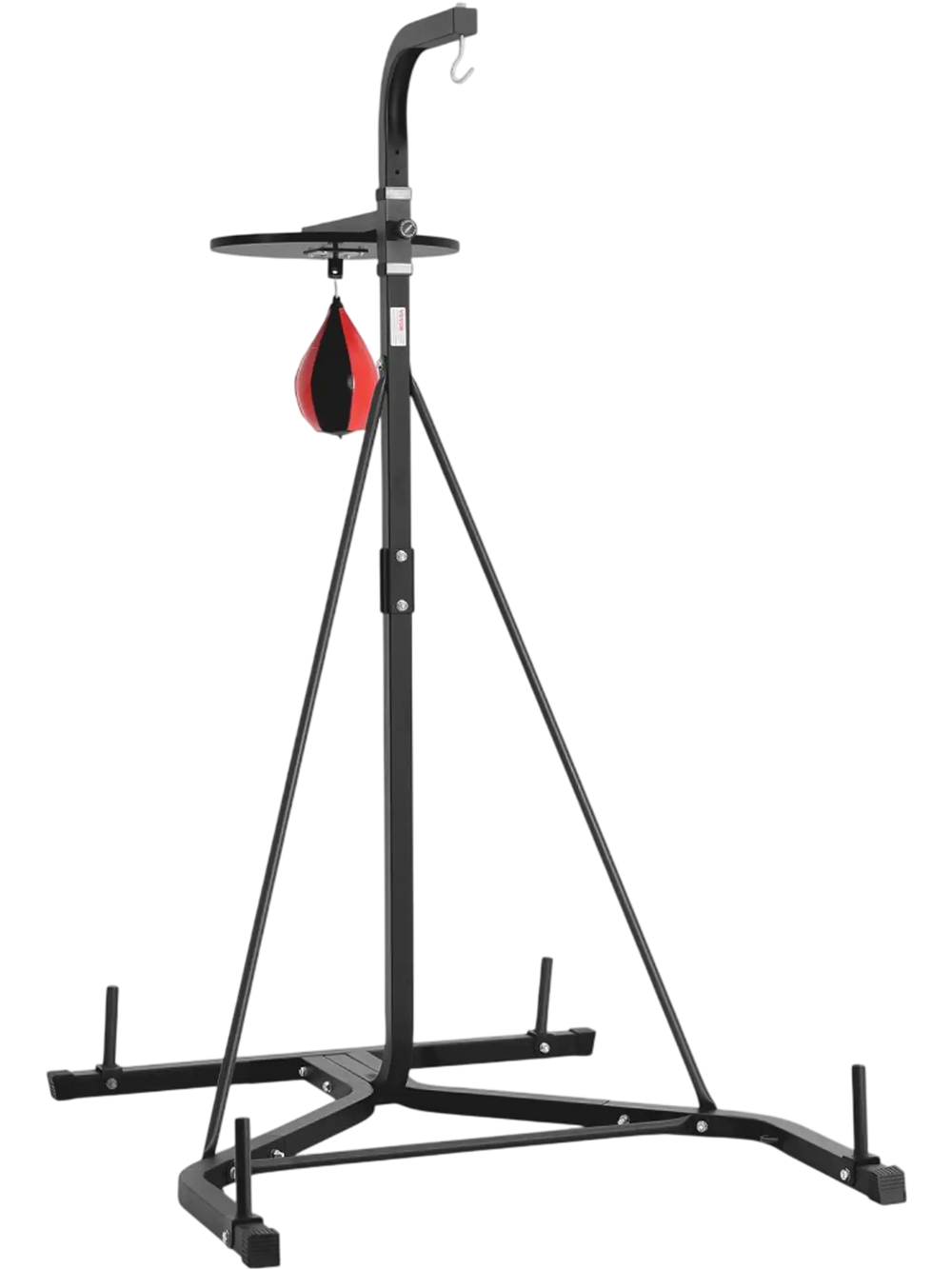 VEVOR 2 in 1 Punching Bag Stand, Steel Heavy Duty Workout Equipment, Adjustable Height Boxing Punching Bag and Speed Bag Stand, Freestanding Sandbag Rack, Holds Up to 140 lbs, for Home Gym Fitness