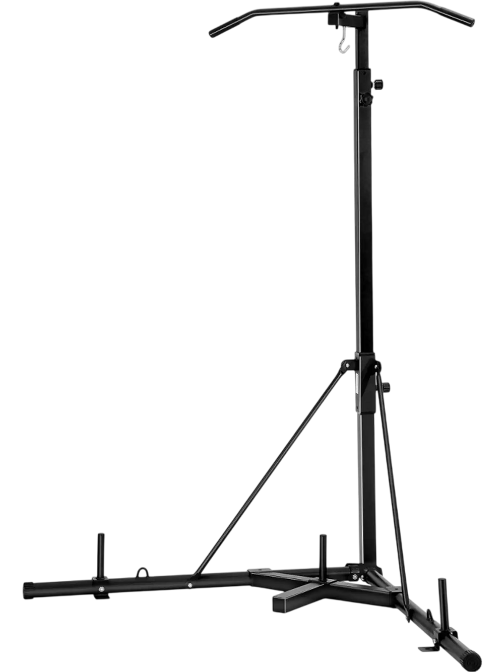 VEVOR 2 in 1 Punching Bag Stand, Steel Heavy Duty Workout Equipment, Adjustable Height Boxing Punching Bag Stand with Pull Up Bar, Freestanding Sandbag Rack, Holds Up to 140 lbs, for Home Gym Fitness