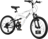 VEVOR Mountain Bike for Men and Women 20 inch Outdoor Bicycle 6 Speeds, Adult Bikes, Full Suspension, Adjustable Saddle, All-Terrain Tires, High Carbon Steel Frame, Dual Brakes, Pre-Assembled