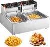 VEVOR Commercial Deep Fryer, Dual Tank 3000W Electric Countertop Fryer with Basket, 2 x 9.1Qt/8.6L Double Stainless Steel Oil Fryer, with Temp Control & Overheat Protection, for Kitchen Restaurant Use