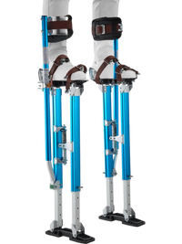 VEVOR Drywall Stilts, 24.2–40.3 Inch Adjustable Aluminum Painter Stilts, 228 lbs Load Capacity, Non-Slip Rubber Feet, Dual Spring Shock Absorption, Comfortable Leg Straps for Painting, Decoration,Blue