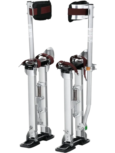 VEVOR Drywall Stilts, 18''-30'' Adjustable Aluminum Tool Stilts with Protective Knee Pads, Durable and Non-slip Work Stilts for Sheetrock Painting, Walking, Taping, Silver