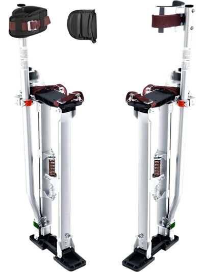 VEVOR Drywall Stilts, 24''-40'' Adjustable Aluminum Tool Stilts with Protective Knee Pads, Durable and Non-slip Work Stilts for Sheetrock Painting, Walking, Taping, Silver