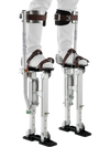 VEVOR Drywall Stilts, 16.1–24.1 in Adjustable Aluminum Painter Stilts, 228 lbs Load Capacity, Non-Slip Rubber Feet, Dual Spring Shock Absorption, Comfortable Leg Straps for Painting, Decoration,Silver