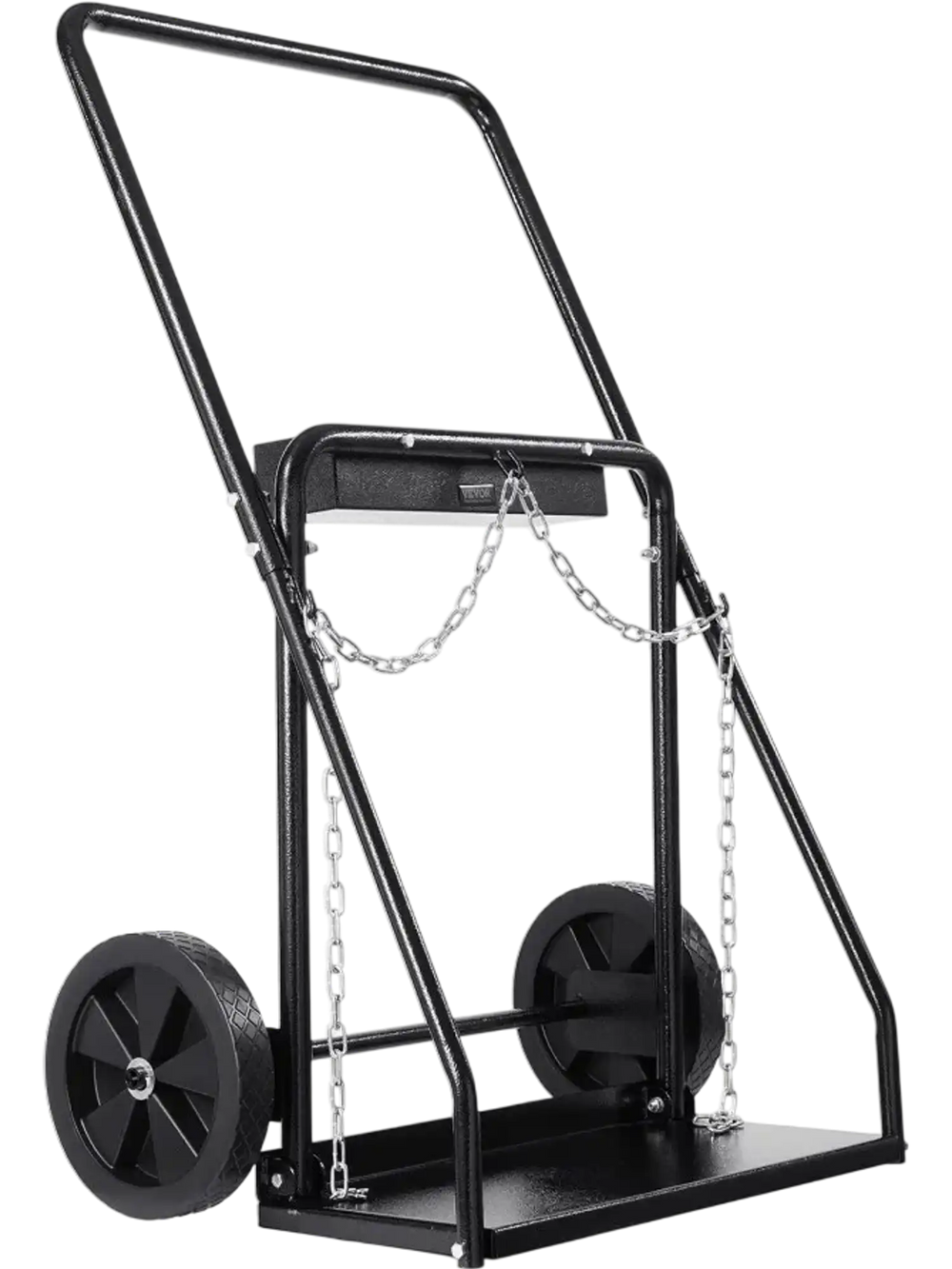 VEVOR Dual Welding Cylinder Cart, Oxygen Acetylene Tank Cart with 440LBS Static Weight Capacity, 10-Inch Solid Wheels and Tank Storage Safety Chains, Suitable for Double 12.5-Inch Dia. Gas Cylinders