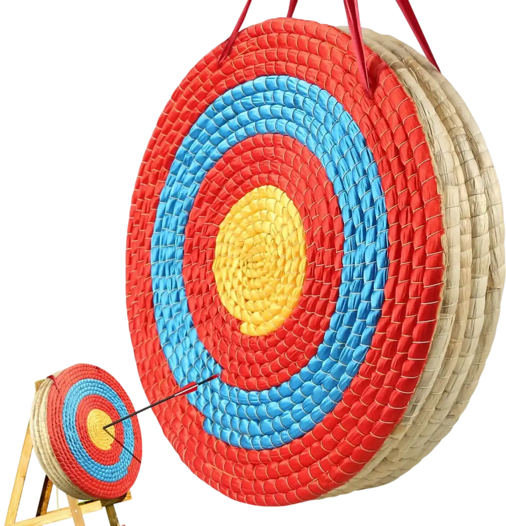 VEVOR Archery Target, 5 Layers 20" Arrow Target, Traditional Solid Straw Round Archery Target Shooting Bow, Hand-Made Arrows Target, Coloured Rope Target for Backyard Outdoor Hunting Shooting Practice