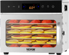VEVOR Food Dehydrator Machine, 6 Stainless Steel Trays, 400W Electric Food Dryer with Adjustable Temperature & 24-Hour Timer, Freeze Dryer for Jerky, Meat, Fruit, Vegetables, Herbs, Dog Treats