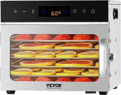 Vevor Food Dehydrator 6-Tray 400W Stainless Steel Jerky Meat Fruit Dryer New