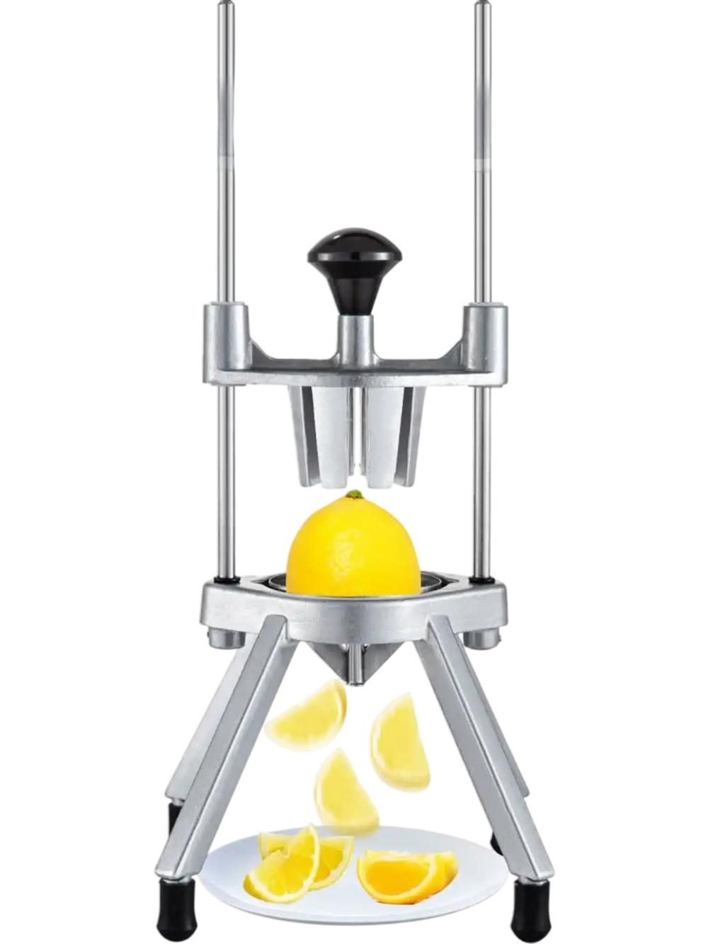 VEVOR 4-Section Commercial Easy Wedger Stainless Steel Blade Fruit Lime Slicer, Lemon Cutter for Home Bar Restaurant