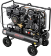 VEVOR 9 Gallon Twin-Tank Gas Powered Air Compressor, 7HP 6.2CFM at 90PSI Gas-Driven Air Compression System with Three-Cylinder Piston Pump, 115 PSI Max Pressure & 4 Wheels for Workshops (4.5 Gal x 2)
