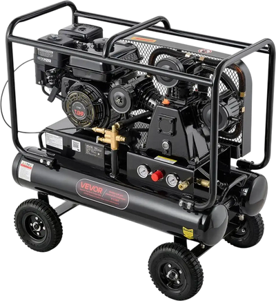 Vevor Gas Powered Air Compressor 9 Gallon Twin-Tank 7 HP 6.2 CFM at 90 PSI New