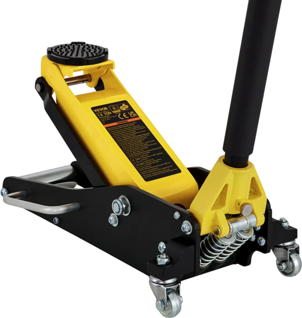 VEVOR Floor Jack, 1.5 Ton Low Profile Floor Jack, Aluminum and Steel Racing Floor Jack with Dual Pistons Quick Lift Pump, Floor Jack Lifting Range 3-3/20"-14-10/27"