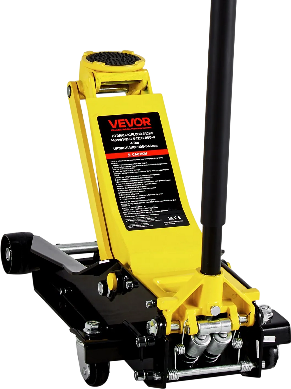 VEVOR Low Profile Floor Jack, 4 Ton (8818 lbs) Capacity, Steel Racing Floor Jack with Dual Pistons Quick Lift Pump, Hydraulic Trolley Car Lift for Sport Utility Vehicle, Lifting Range 3.9-21.5 Inches