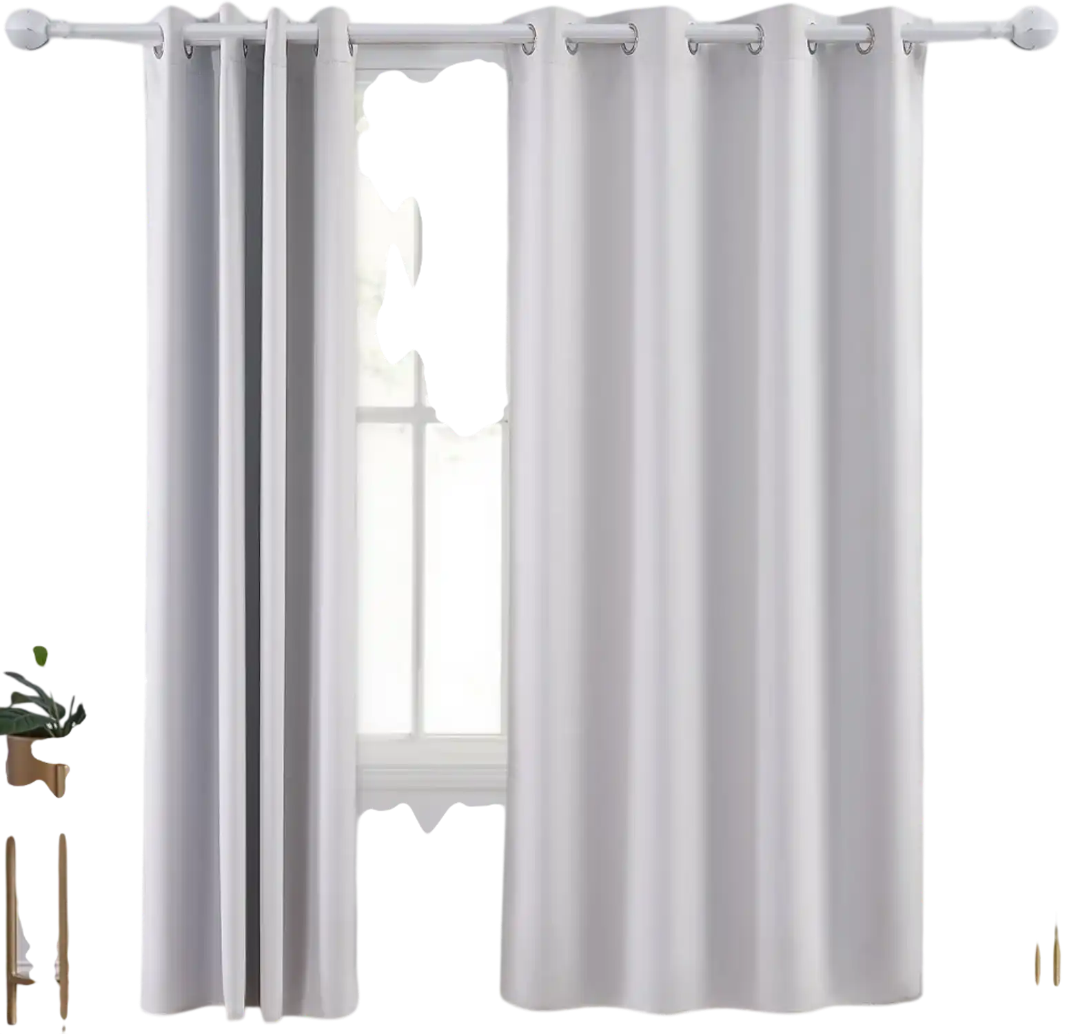 Vevor Curtains White Blackout Thermal Insulated Noise Reducing 52