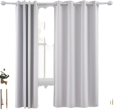 Vevor Curtains White Blackout Thermal Insulated Noise Reducing 52