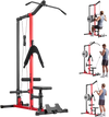 VEVOR LAT Pull Down Machine, 3-in-1 Row Cable Machine, Cable Machines Home Gym with 3-Level Adjustable Seat, 4-Level Adjustable Foam Roller, Load 400 lbs Lat Tower for Back, Chest, Tricep, Black