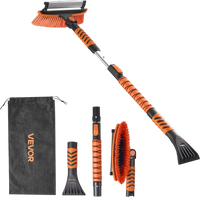 VEVOR Car Snow Brush, 3-in-1 Snow Remover for Car Windshield - with 180° Pivoting Brush Head, Squeegee & Ice Scraper, 34.3