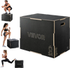 VEVOR 3-in-1 Wooden Plyo Box, 20/24/30-Inch, Non-Slip Plyometric Jump Boxes, for Home Gym, Step-Up Training Exercise Platform with Smooth Edges, Built-In Handles, Pre-Drilled Holes & Stable Support