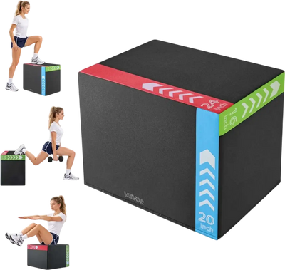 Vevor Plyometric Jump Box 3-in-1 High-Density Foam 16/20/24