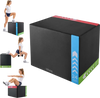 VEVOR 3-in-1 High-Density Foam Plyo Box 20/24/30-Inch Plyometric Jump Boxes, for Home Gym, Non-Slip Step-Up Training Exercise Platform with Impact Cushioning, PVC Mesh, Rounded Edges, Stable Support