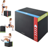 VEVOR 3-in-1 Rebonded Foam Plyo Box, 20/24/30-Inch, Plyometric Jump Boxes, for Home Gym, Non-Slip Step-Up Training Exercise Platform with Impact Cushioning, PVC Mesh, Shape Retention & Stable Support