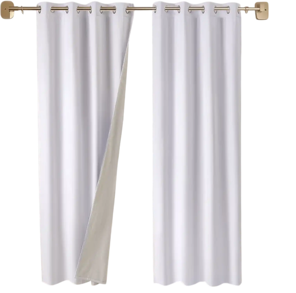 VEVOR Blackout Curtains, 84 Inch Length 2 Panels Set, 52 Inch Wide Each, Thermal Insulated 100% Blackout Light Blocking Drapes, 3-Layer, with Grommets, Curtains for Bedroom Living Room Window, White