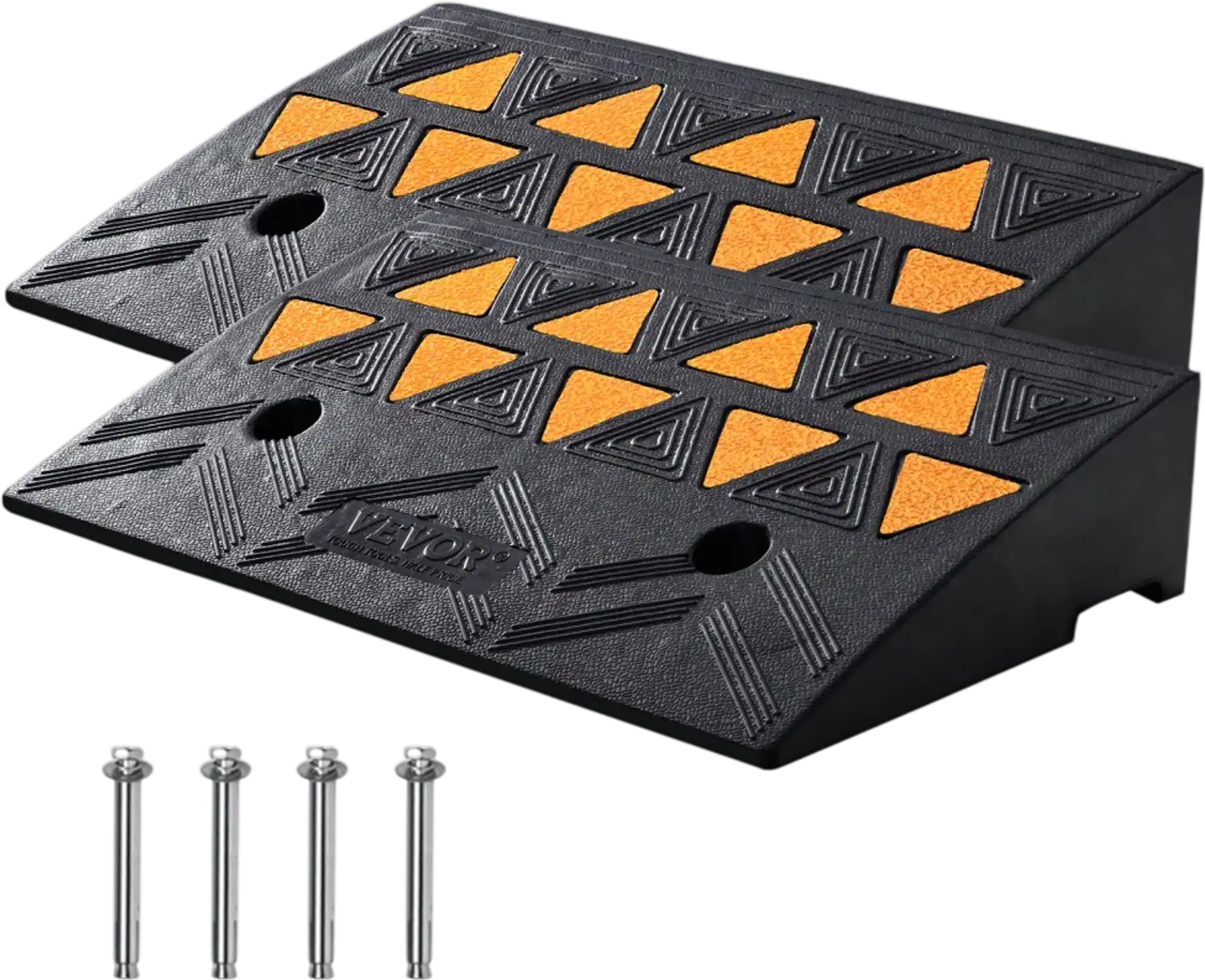 Vevor Curb Ramp Heavy-Duty Rubber Threshold Driveway Ramp 2 Pack 4.3