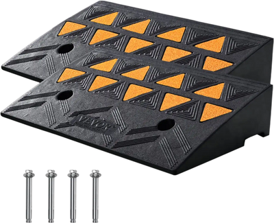 Vevor Curb Ramp Heavy-Duty Rubber Threshold Driveway Ramp 2 Pack 4.3