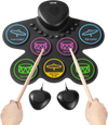 VEVOR Electric Drum Set, 7 Pads, Roll-up Drum Practice Pad, Electronic Drumset with Headphone