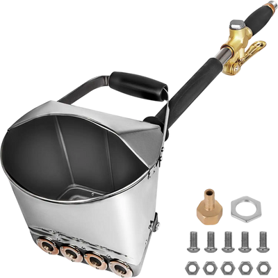 VEVOR 4 Jet Cement Mortar Sprayer Stucco Spray Gun Pneumatic Cement Mortar Gun Concrete Cement Sprayer with Cover for Wall Ceiling Roof Painting Concrete Tool 80cm
