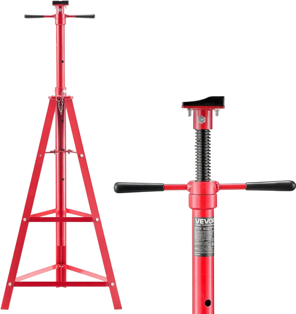 VEVOR Under Hoist Tripod Stand, 2 Ton (4409 lbs) Capacity High Lift Jack Stand Reach Underhoist Support, Lifting from 47.24" to 84.65", 4-Level Adjustable Height, Heavy Duty Carbon Steel for Car Lift