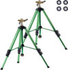VEVOR Impact Sprinkler on Tripod Base, 2 Packs, Heavy Duty Tripod Sprinklers with Brass Head & 3/4"NH Connector, 360 Degree Large Area Irrigation Sprinkler, Adjustable Heights Sprinkler for Yard