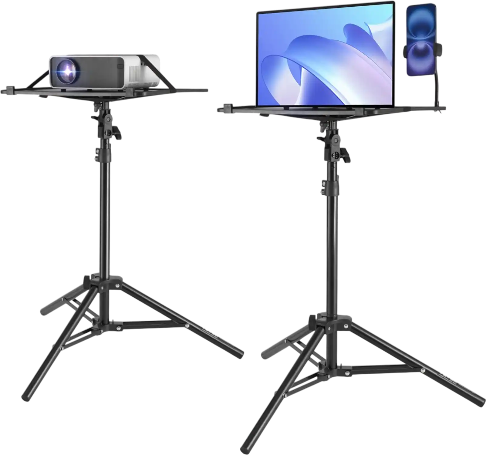 Vevor Projector Stand Adjustable Tripod with Tray & Gooseneck Phone Holder New