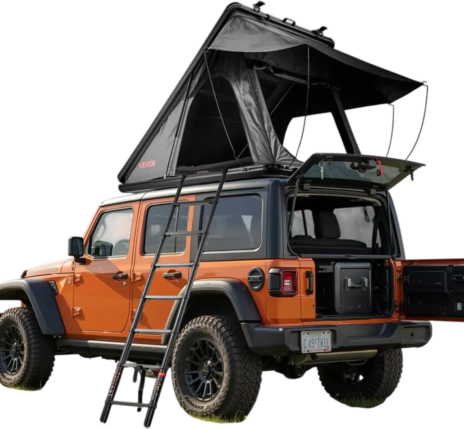 Vevor Rooftop Tent Hard Shell 2-3 Person Aluminum Roof Top Tent with LED Light & Thick Mattress New