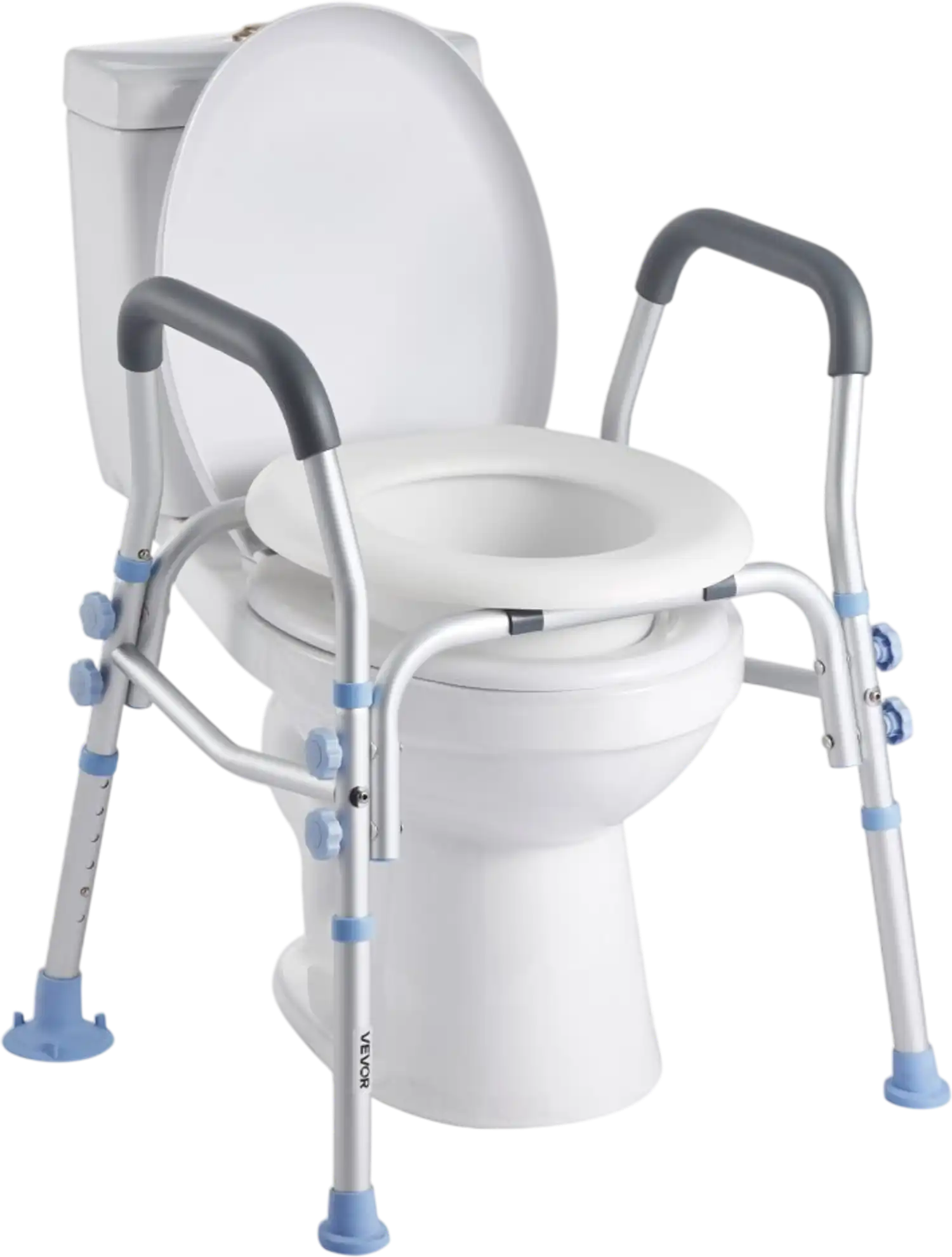 Vevor Raised Toilet Seat Riser Adjustable Height with Arms and Splash Guard New