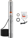 VEVOR Deep Well Submersible Pump, 1 HP Output Power, 115V, 31.7 GPM Flow 207 ft Head, with 32.81 ft Cord External Control Box, Stainless Steel Water Pump, for Industrial Irrigation and Home Use, IP68