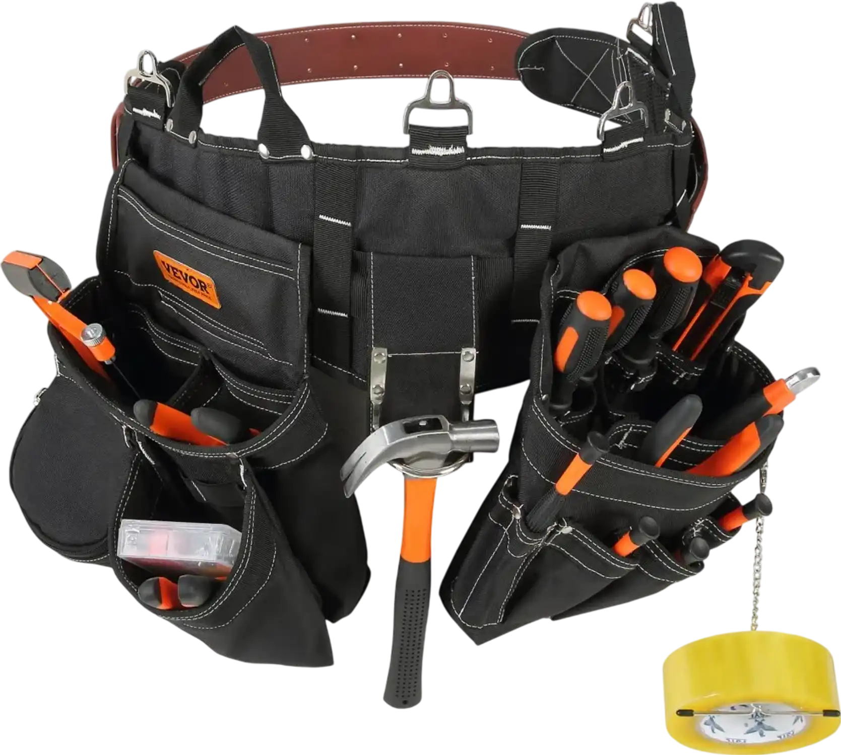 Vevor Tool Belt 32-Pocket Adjustable Heavy-Duty Nylon Tool Pouch Black New