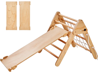 Vevor Pikler Triangle 4-in-1 Montessori Indoor Climbing Set for Toddlers 1-3 Years New